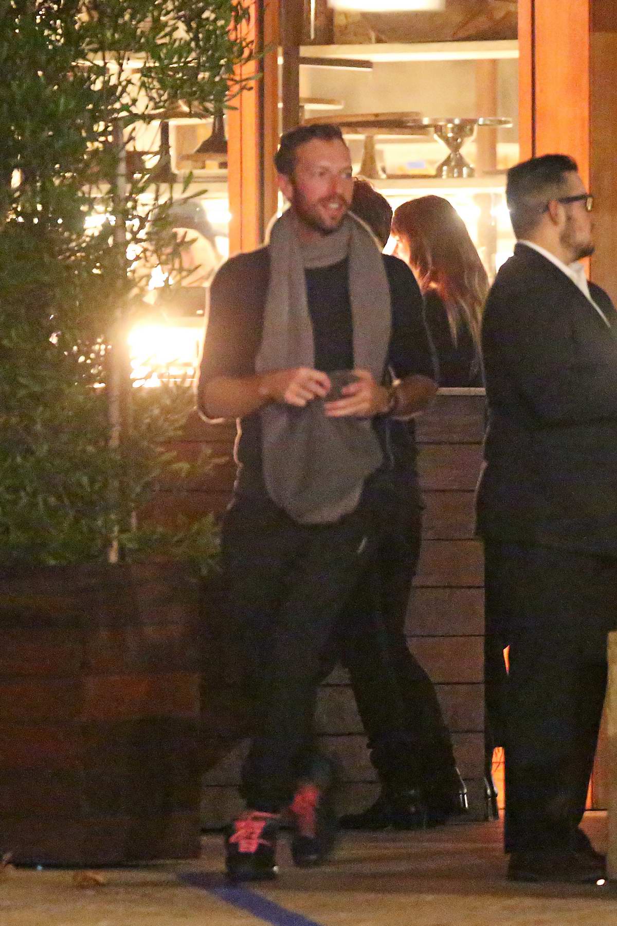 dakota johnson and chris martin spotted while on a dinner date at soho house in malibu ...