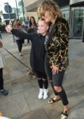Rita Ora seen posing for Selfies with Fans as she leaves Media City Pitch Battle Recording in Manchester, UK