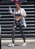 Bella Thorne in Camo Yoga Pants leaving Cour Yoga in Studio City