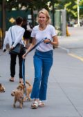 Naomi Watts seen walking her puppies in TriBeCa in New York City
