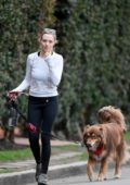 Amanda Seyfried takes her dog for a walk in West Hollywood, Los Angeles