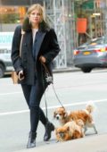 Mischa Barton was spotted with her dogs after visiting the City National Bank branch in New York City