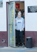 Meghan Trainor and new fiance Daryl Sabara dress down as they go shopping at Romantix Adult Store in Los Angeles
