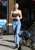 Sofia Richie and Scott Disick wear matching denim for coffee run in Calabasas, California