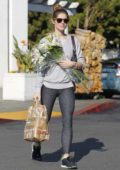 Ashley Greene shops for some groceries and flower at Bristol Farms in Beverly Hills, Los Angeles