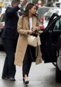 Alicia Vikander and Michael Fassbender arriving for lunch in Madrid, Spain
