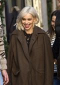 Emilia Clarke spotted on the set of a Dolce & Gabbana commercial in Rome, Italy