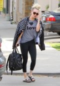 Kaley Cuoco rocks an I heart love tee as she leaves the yoga class in Los Angeles