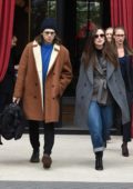 Keira Knightley and James Righton spotted as they leave L' Reserve Hotel in Paris, France