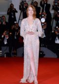 Emma Stone attends 'The Favourite' premiere during 75th Venice Film Festival in Venice, Italy