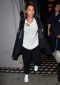 Tinashe spotted in a Balenciaga jacket as she left Craig's restaurant in West Hollywood, Los Angeles