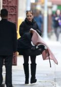 Jessica Chastain and Gian Luca Passi steps out with their newborn daughter in New York City