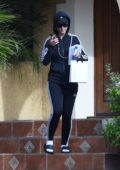 Katy Perry goes incognito with an Adidas sweatsuit as she leaves a friends house in Los Angeles
