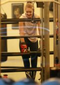Gigi Hadid spotted during her boxing training session at the Gotham Gym in New York City