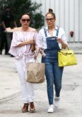 Jennifer Lopez meets up with a friend for lunch and shopping in South Beach in Miami, Florida