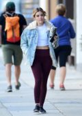 Lucy Hale sips on hot coffee as she heads to to the gym in Los Angeles