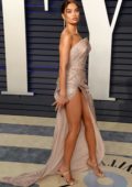 Shanina Shaik attends the Vanity Fair Oscar Party at Wallis Annenberg Center for the Performing Arts in Beverly Hills, California