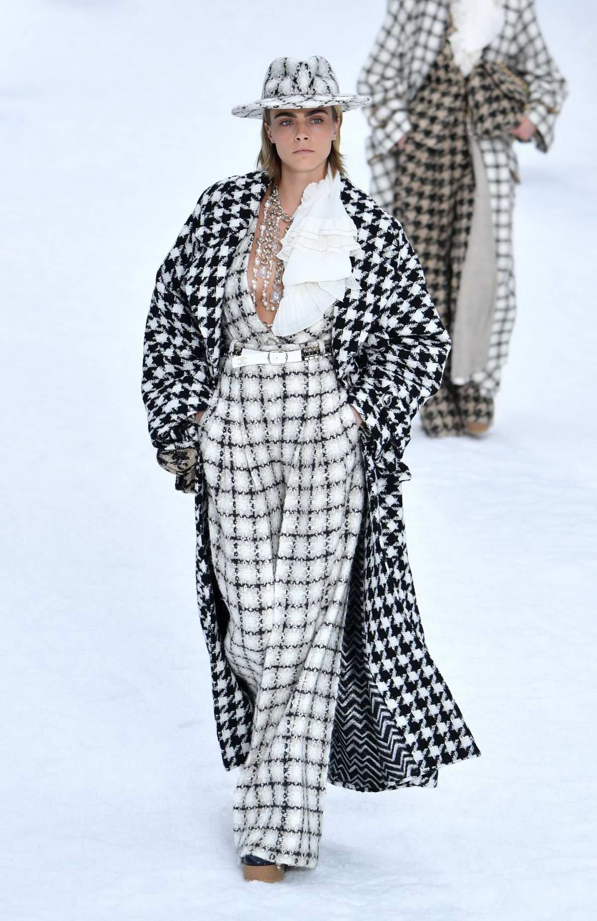 Cara Delevigne walks the runway at the Chanel show during Paris Fashion ...