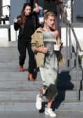 Hailey Baldwin Bieber gets frozen yogurt with mother-in-law Pattie Mallette in Laguna Beach, California