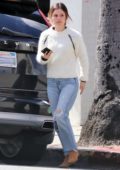 Rachel Bilson keeps it casual with a white sweater and jeans as she steps out for lunch in Los Feliz, California