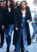 Jennifer Lopez joined by her mother and sister on the set of 'Hustlers' in New York City