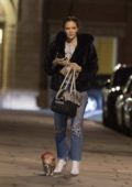 Katharine McPhee steps out to walk her dog in London, UK