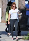 Ashley Tisdale goes about her day after her workout at Training Mate in Studio City, Los Angeles