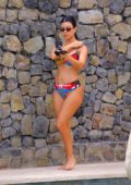Kourtney Kardashian spotted in a colorful patterned bikini while on vacation in Puntarenas, Costa Rica