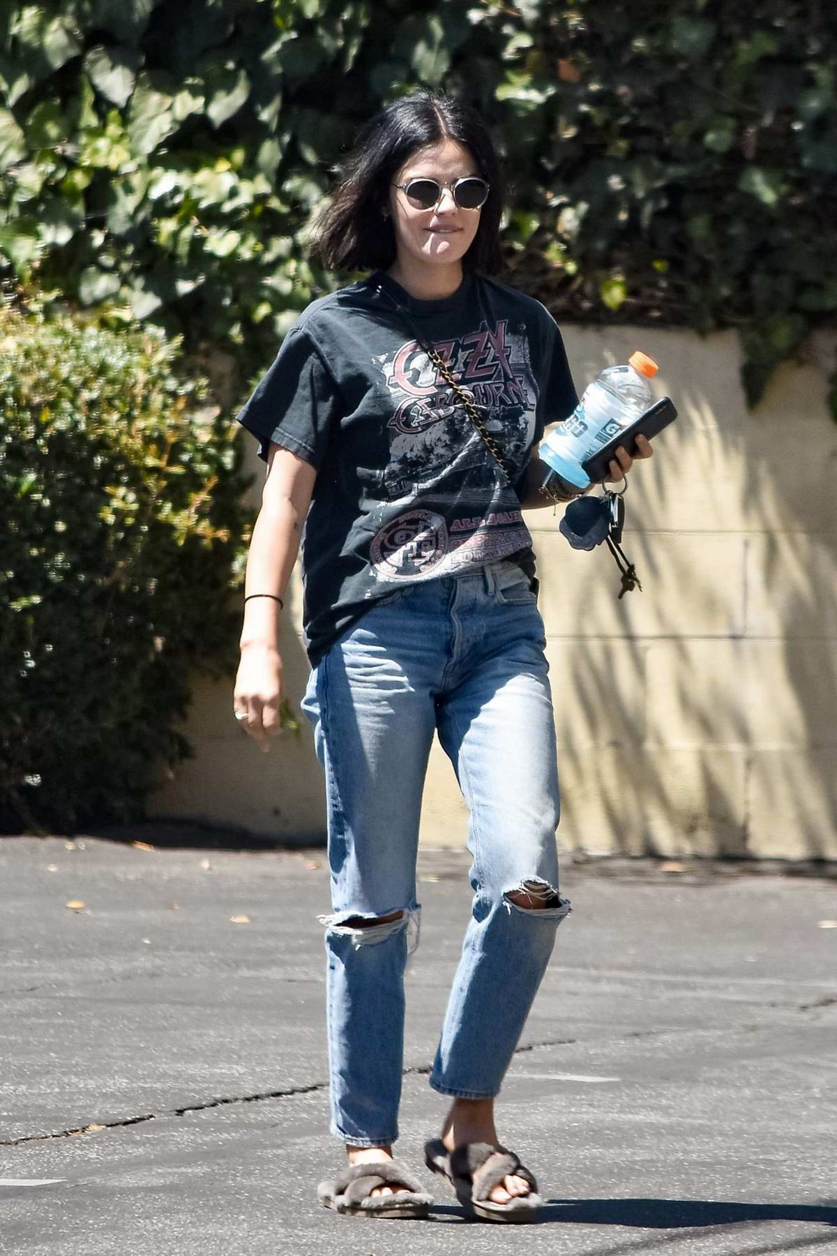 Lucy Hale keeps it casual with a t-shirt and jeans while out in Los Angeles