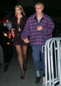 Dua Lipa and Anwar Hadid hold hands as they head to Bella's birthday party at L'Avenue in New York City