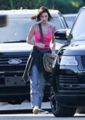 Bella and Gigi Hadid stop by Hailey Bieber's house for a visit in Beverly Hills, Los Angeles