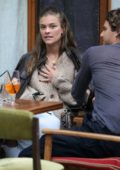 Nina Agdal and Jack Brinkley-Cook enjoy an Al fresco lunch in New York City