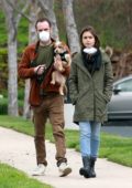 Lily Collins and Charlie McDowell step out for their daily stroll in Los Angeles