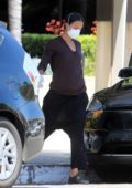 Zoe Saldana seen wearing a protective mask as she heads out in Los Angeles