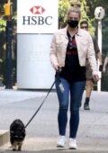 Lili Reinhart takes her dog Milo for a walk before heading to work on Riverdale in Vancouver, Canada