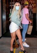 Tana Mongeau flaunts her toned legs during a night out with Harry Jowsey at Catch LA in West Hollywood, California