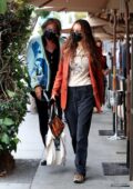 Bella Hadid takes her dad Mohamed Hadid out for a birthday lunch at Il Pastaio in Beverly Hills, California