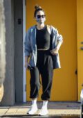 Olivia Munn leaves the gym wearing a black tank top in West Hollywood, California