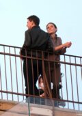 Rebecca Ferguson and Tom Cruise spotted filming a scene for 'Mission Impossible 7' on a rooftop in Venice, Italy