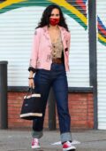 Rumer Willis rocks red Converse and a matching mask while running errands around Los Angeles