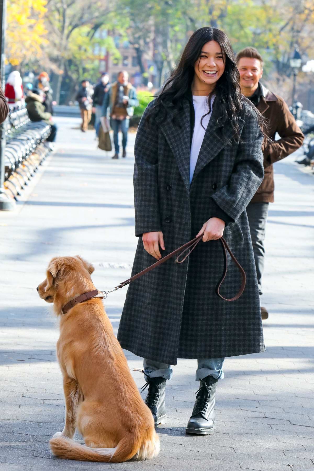 Hailee Steinfeld and Jeremy Renner spotted filming 'Hawkeye' in New