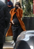 Emily Ratajkowski shows her growing baby bump as she heads out for lunch in New York City