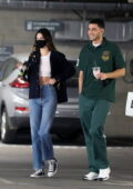 Kendall Jenner and Fai Khadra sip on some green juice as they stop by LACMA Museum in Los Angeles