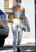 Taylor Hill shows off her incredible figure in matching crop top and leggings while leaving a gym in Beverly Hills, California