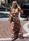 Heidi Klum arrives in a beautiful spring dress for AGT taping in Los Angeles