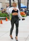 Heidi Klum shows off her toned abs while arriving at AGT tapings in Los Angeles