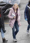 Jessica Chastain spotted in a new blonde look as she arrives on the set of 'The Good Nurse' in New York City
