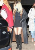 Selena Gomez shows off her new platinum blonde hair while stepping out for dinner at Nobu in Malibu, California