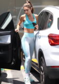 Chantel Jeffries shows off her toned figure in workout top and leggings while making a juice run in Los Angeles