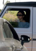 Kendall Jenner stops traffic in her convertible Mercedes G-Wagon while leaving the gym in Beverly Hills, California